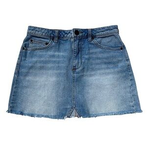 Urban Outfitters BDG Light Wash Denim Raw Frayed Hem Jean Mini Skirt